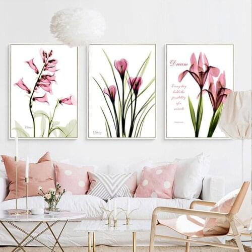 Pink Fresh Flowers Good Day Canvas Painting Art Print Poster Picture Wall Paintings Warm Home Decoration Wall Decor