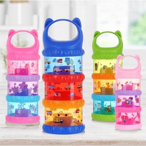 Baby Removable Milk Powder Storage Box Infant Four Grid Feeding Food Boxes Kids Toddler Portable Formula Dispenser Box