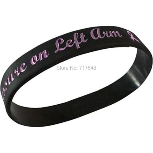 100pcs Lymphedema No Needle or Blood Pressure on Left ARM wristband silicone bracelets free shipping by epacket A