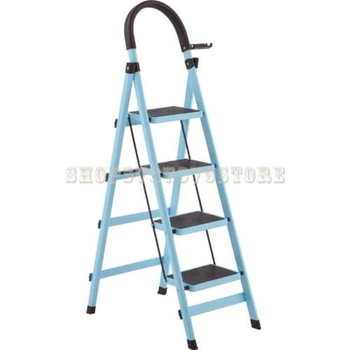 Ladder Simple Portable Household Long Ladder Folding Ladder Herringbone Ladder Triangle Foot Pad 2m Armrest High Stool