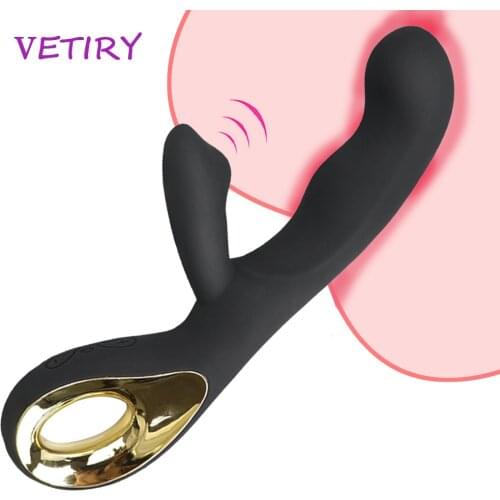 VETIRY Rabbit Vibrator G Spot Dual Vibration Dildo Female Vagina Clitoris Massager Sex Toys For Women Silicone Waterproof