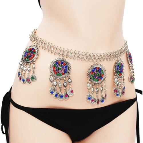 Afghan Vintage colorful Alloy waist Chain Body Jewelry Sexy Bikini Beach Body Chain Waist Belly Dance ChainTurkish Indian Jewelr