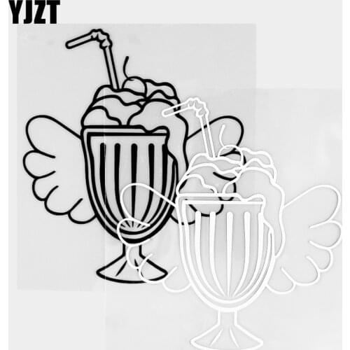 YJZT 12×13.5CM Cherry Ice Cream Vinyl Decal High Quality Car Sticker Fashion Body Decor Black / Silver 20B-0405