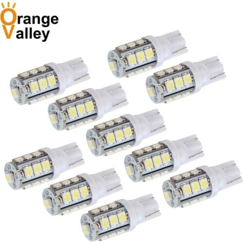 10pcs T10 High Quality 194 W5W 1210 3528 Car Side Wedge Light White 13 SMD LED DC12V Car Inside Reading Light Interior Lamp