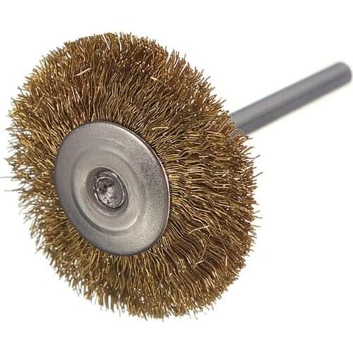 10 x Brass Wire Brush Round Brushes Disc Brush Pot Brush for Dremel 25MM