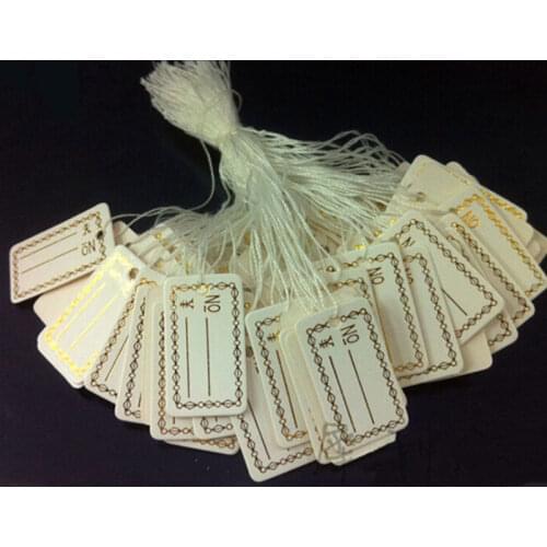 100Pcs/lot Wedding Note +String DIY Blank price Hang tag Kraft Gift Kraft Paper Tags Label Luggage Silver Gold Colors Wholesale