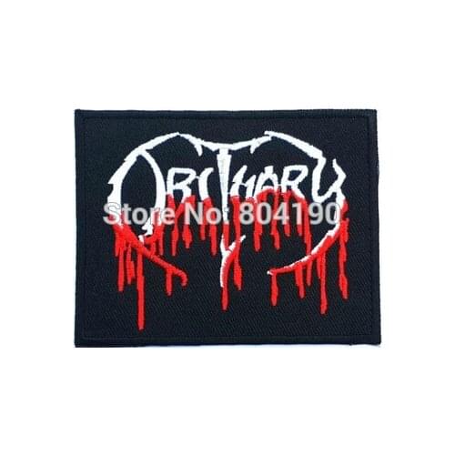 3.5" OBITUARY DEATH METAL HEAVY Music Band Embroidered Iron On Patch Tshirt TRANSFER MOTIF APPLIQUE Rock Punk Badge
