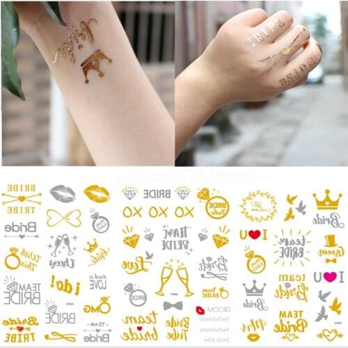 3sheet/pack Bridal Tribe Temporary Tattoo Bachelorette Party Wedding Decoration Team Bride To Be Tattoo Sticker for Bridesmaid