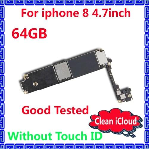 64GB Free iCloud IOS system mainboard for iphone 8 100% Original motherboard without touch ID,unlocked logic board with chips
