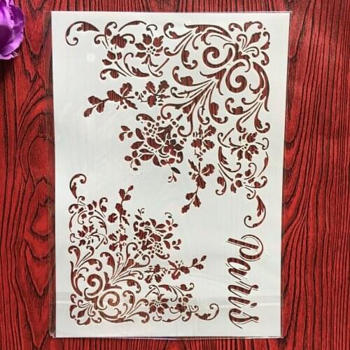 A4 29 * 21cm Diagonal Floral DIY Stencils Wall Painting Scrapbook Coloring Embossing Album Decorative Paper Card Template