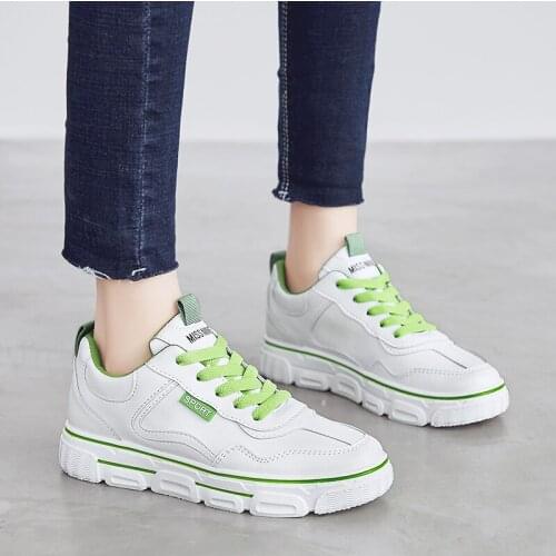 White shoes womenS new womenS shoes student running shoes leather casual sports shoes vogue