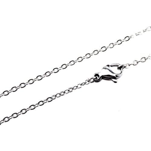 45/55/60/70/90cm Women Men Stainless Steel Chain Necklace Rolo Link Chain Trendy 1.6mm Stainless for DIY Locket Necklace Jewelry