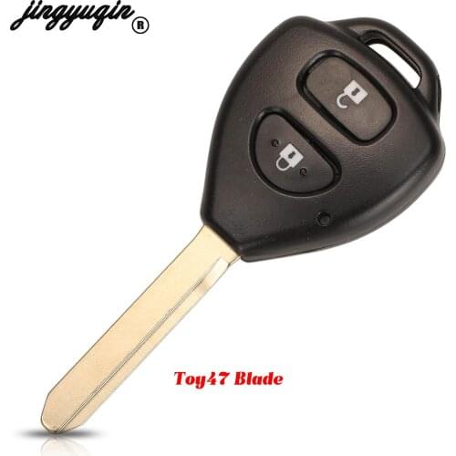 Jingyuqin 2 Buttons Remote Car Key Shell Cover Case Fob For Toyota Auris Corolla Verso Yaris Uncut TOY47 Blade Replacement