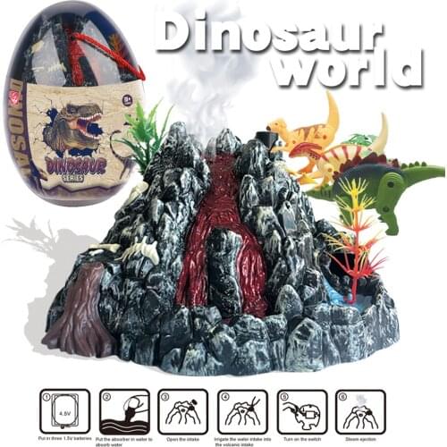 Dinosaur World Deformation Dinosaur Toy Simulation Volcano Eruption Model Childrens Animal Jurassic Suit