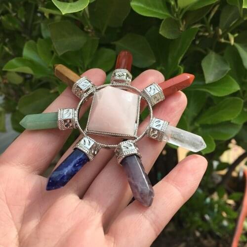 Natural quartz crystal pyramid tip energy accumulation tower healing