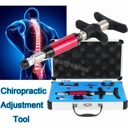 Chiropractic Adjustment Tool Therapy Body Physical Massager Instrument Spine Stainless 6 Levels 4 Heads Adjusting Corrector