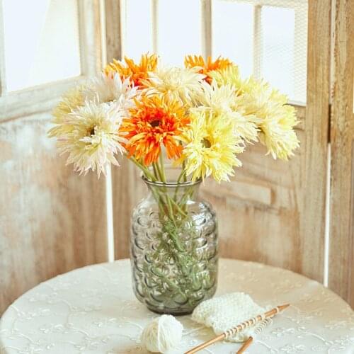 Simulation of Large Brushed Gerbera Daisy, Fake Daisy with Raw Edges, Home Soft Decoration Fulang Chrysanthemum