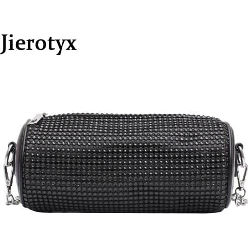JIEROTYX Chic Trendy Barrel Shape Women Crossbody Bag Fashion New Designer Female Shoulder Bag Casual Chain Strap Shoulder Bags