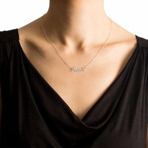 Lateefah Drop Shipping Personality Custom Necklaces Gold Color Stainless Steel Name Jessica Necklace For Gift Nameplate Pendant