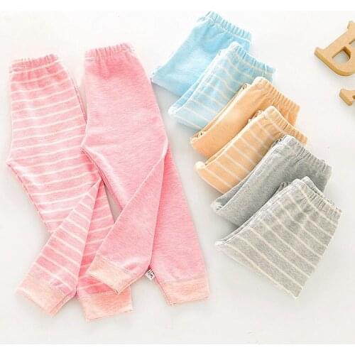 Boys Leggings Teenage Girls Stripe Pants Baby Cotton Long-Trousers 2021 Autumn Spring Children Cotton Thick Pajamas Sleepwear
