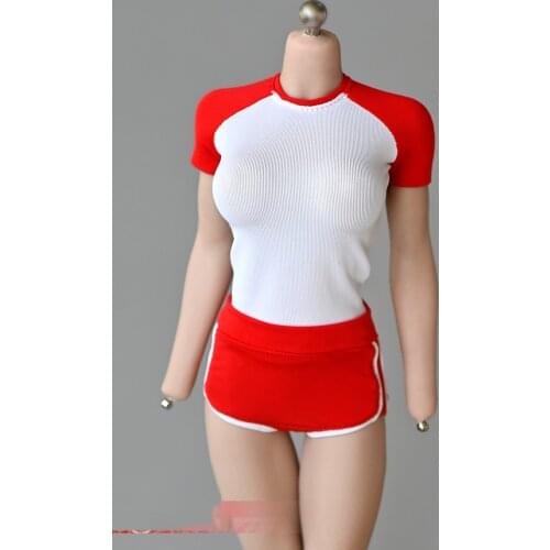 1/6 Scale Girl Students Sports Shorts and T shirt Model for 12''Figure Body DIY Accessories