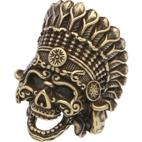 Mestylish Retro Indian Portrait Skull Features Punk Rock Bronze Ancient Silver Jewelry Jewelry Bracelet Necklace Accessories