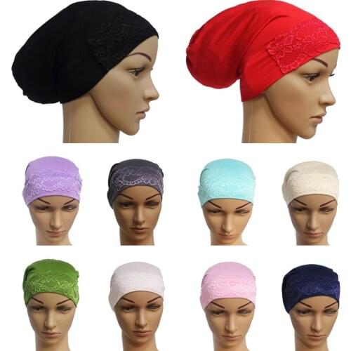 Muslim Indian Tube Hat Islamic Inner Hat Scarf Bonnet Bone Chemo Hat Head Cover Womens Islamic Inner Hijab Caps Underscarf