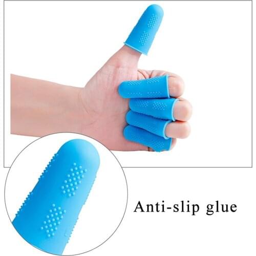 Anti-cut Finger Protector 5Pcs/Set Thimble Tip Heat Resistant DIY Sewing Tool Silicone Multi Purpose Pure Color