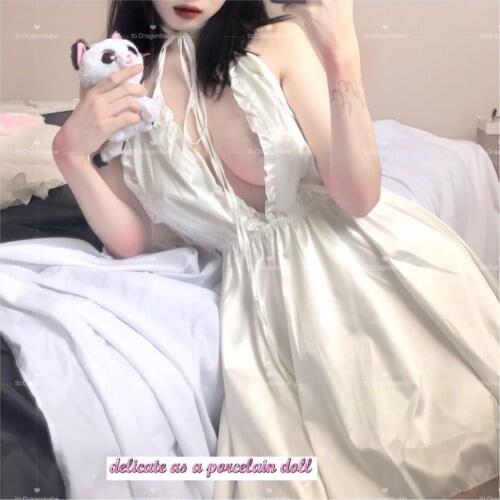 Sexy Lingerie Bunny Cosplay Nightdress Women Lace Babydoll Set Lovely Erotic Princess Sleepwear Lolita Dresses Night Gown