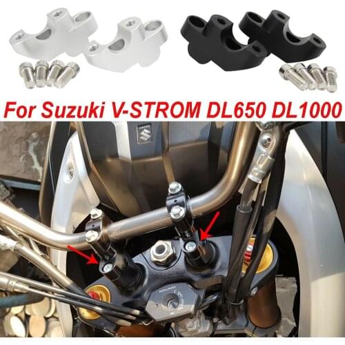 New VSTROM 2pcs 7/8 "22mm Motorcycle CNC Aluminum Handlebar Riser Clamp Mount Taper For Suzuki DL650 V-STROM DL 650 DL1000