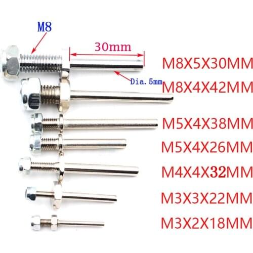 10Pcs M3/M4/M5/M8*2/3/4mm Landing Gear Wheel Steel Axle and Wheel Stop for DIY RC Airplane Model Fixed Wing Aircraft Spare Parts