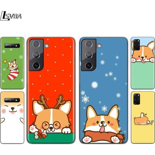 Cute Corgi cartoon Dog Silicone Cover For Samsung Galaxy S21 S20 FE Ultra S10 S10E Lite S9 S8 S7 Plus Phone Case