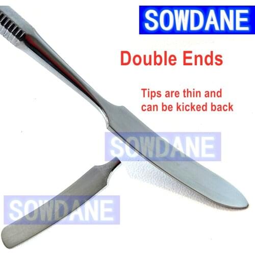Dental Lab Spatula Stainless Steel Cement Mixing with Spatula Blade Instrument Tool Double Ends