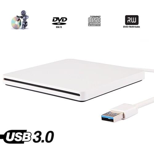USB3.0 8X DVD Player Super Drive for Computer Windows 2000/XP/8/7/10 MAC OS DVD-ROM Combo 24X CD-R Writer External Optical Drive