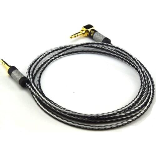 Hifi 3.5mm AUX Cable High Quality Siver-plated 3.5mm Male to 3.5mm Male Audio Cable