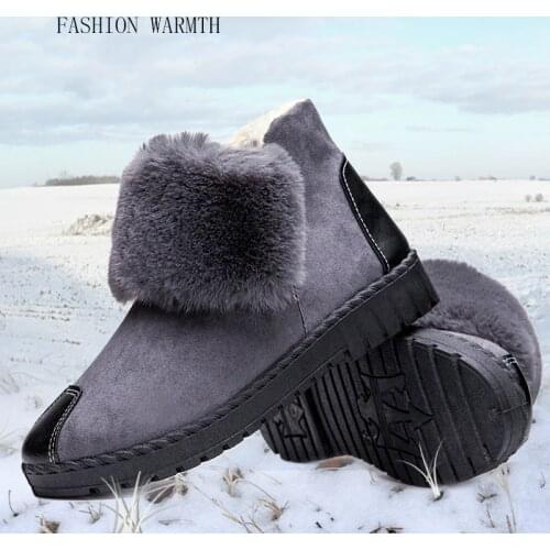 2019 Winter New Womens Boots Flat Snow Boots Plus Velvet Thick Casual Casual Womens Cotton Shoes Zapatos Con Cordones De Mujer