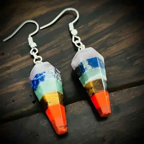 Lucury Multi Layer Natural Stone Statement Earrings Women Amethyst Tigereye Lapis Lazuli Gemstone Drop Earring Stainless Steel