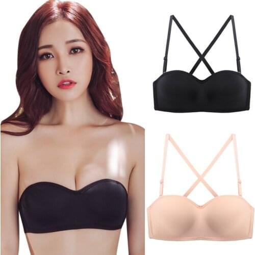 Women Invisible Bra Strapless Bralette 1/2 Cup Womens Underwear Sexy Lingerie Female Seamless Party Wedding Bras