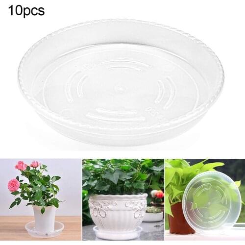 10Pcs Plastic Round Shape Flower Pot Drip Trays Planter Pallet Clear Creative Saucers Decor Home Garden Pot Case