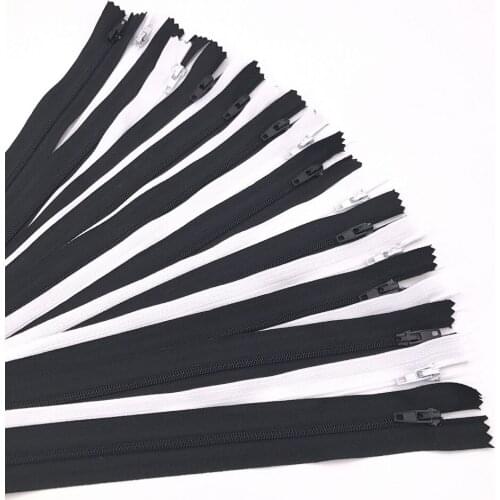 20pcs/lot #3 White/Black Nylon Coil Zipper for Sewing Dress,Clothes,T-Shirt ,Close end zippers