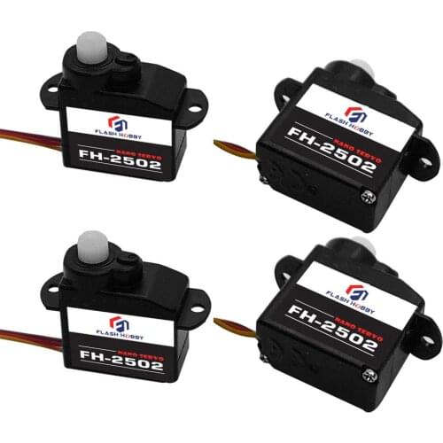 4pcs/lots of Flash Hobby FH-2502 Plastic Gear Servo 2.2g 2g Gotek For Trex HeliRc Car Truck