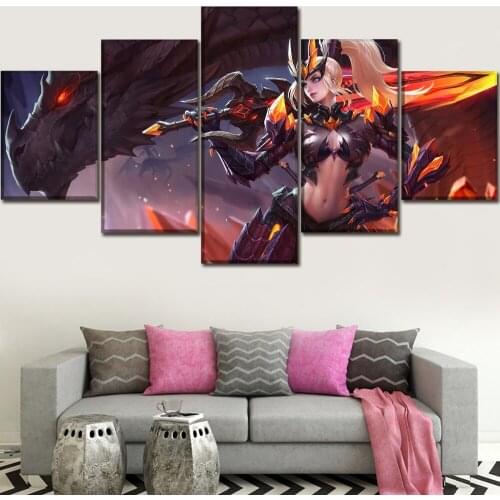 5 Pieces Game King of Glory Modern Decor Home Print Poster HD Print Canvas Printed Painting Wall Art Canvas Living Room Artwork