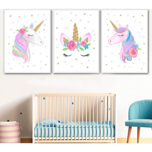 5d Diy Diamond Painting Cartoon Unicorn Diamond Embroidery Full Square Drill Animal Baby Shower Girl Room Decor Gift