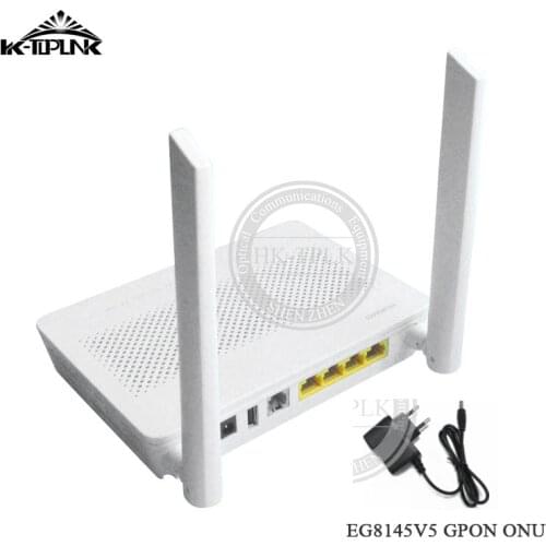 1PCS Hua wei EG8145V5 FTTH GPON Modem 4GE + 1Tel + 1USB + Wifi (2.4GHZ/5GHZ ) Dual Band ONT ONU,English Firmware,With Single Box