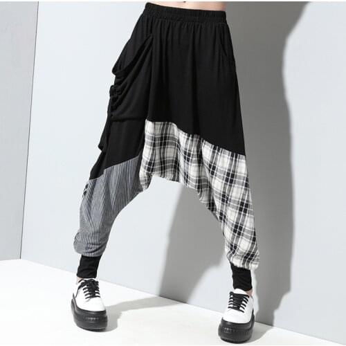 Hip Hop Dance Baggy Joggers Women Patchwork Sweatpants Plaid Streetwear Trousers Casual Harem Pants femme pantaloon