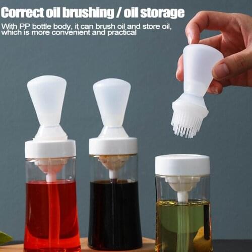 Oil Bottle with Push Type Brush Kitchen Oil Bottle High Temperature Resistant for Outdoor Barbecue WXV Sale