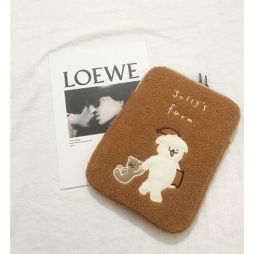 Plush Cute Puppy Tablet Case Sleeve Bag Cover For Apple Ipad 11 13 15inch Cartoons Sleeve Liner Bag Student Tablet Handbag Pouch