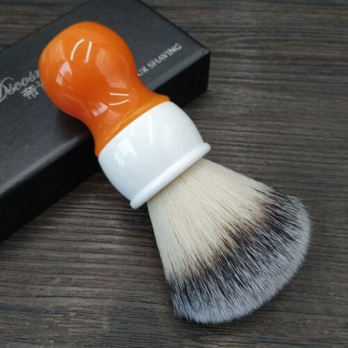 DS 26mm carrot Synthetic hair knot shaving brush with double color resin handle