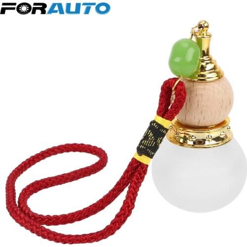 FORAUTO Car Air Perfume Bottle Gourd Shaped Empty Glass Bottle Air Freshener For Essential Oils Diffuser Auto Decoration Pendant