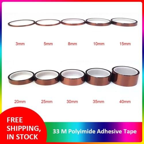 33m Adhesive Tape Gold High Temperature Heat Resistant Polyimide Tape for Electronic Industry BGA Tap High Quality